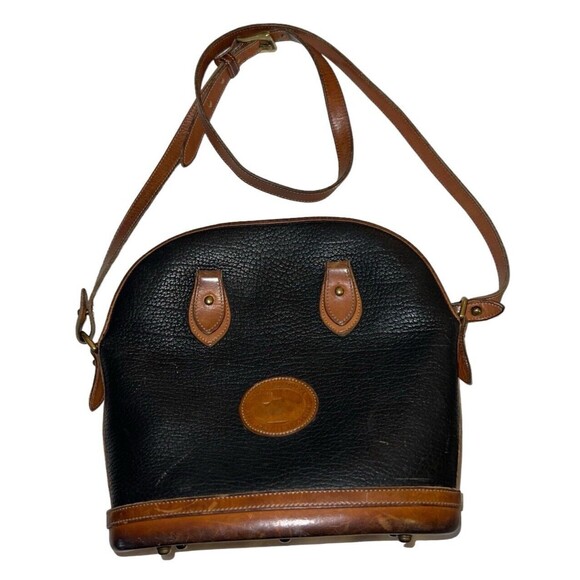 Dooney & Bourke Handbags - Vintage Dooney & Bourke All Weather Leather Pebble Green Tan Satchel Handbag USA